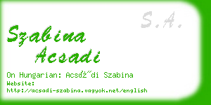 szabina acsadi business card